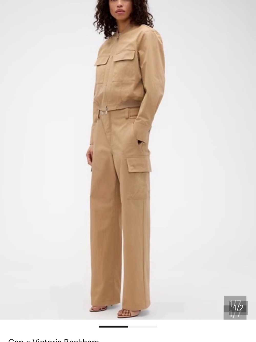 GAP x Victoria Beckham Beige/Tan High rise cargo pants